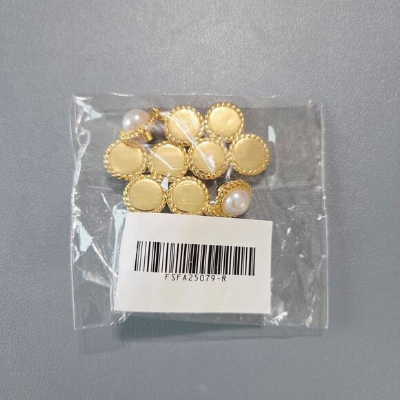 NWOT Frasier Sterling Windsor Earrings Drop Dangle 14K Gold Plated Faux Pearl - Picture 5 of 5